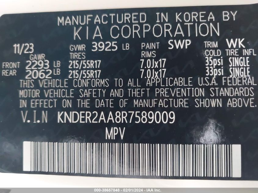 2024 KIA SELTOS EX - KNDER2AA8R7589009