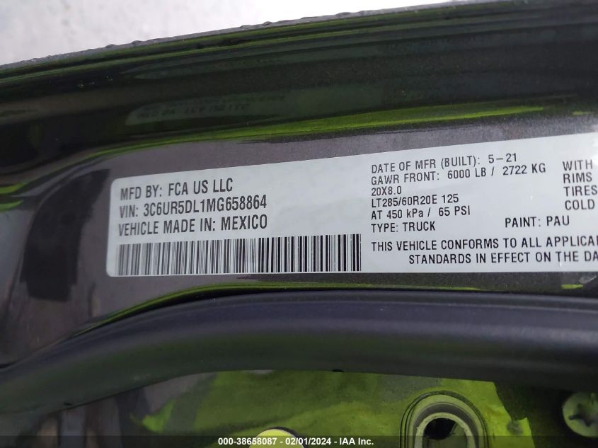 2021 RAM 2500 BIG HORN - 3C6UR5DL1MG658864