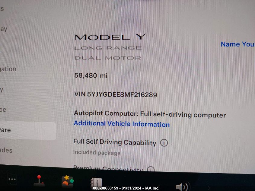 2021 TESLA MODEL Y - 5YJYGDEE8MF216289