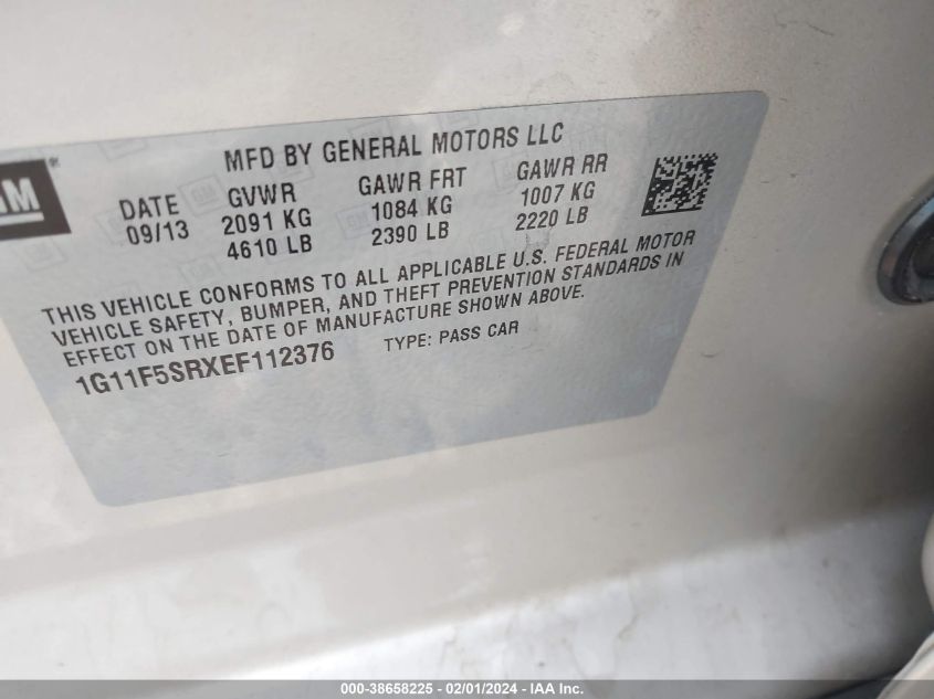 2014 CHEVROLET MALIBU 2LT - 1G11F5SRXEF112376