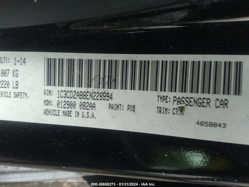 2014 DODGE AVENGER SE - 1C3CDZAB8EN228994
