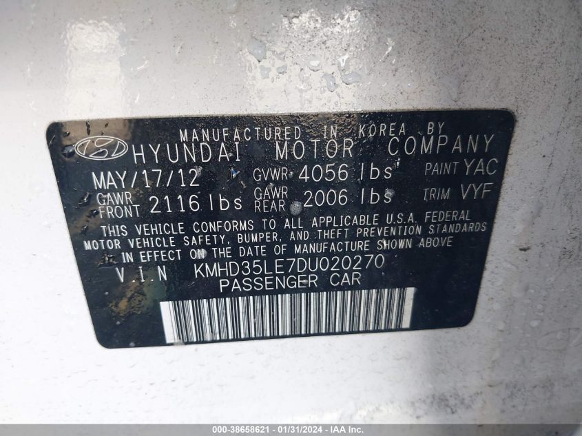 2013 HYUNDAI ELANTRA GT - KMHD35LE7DU020270