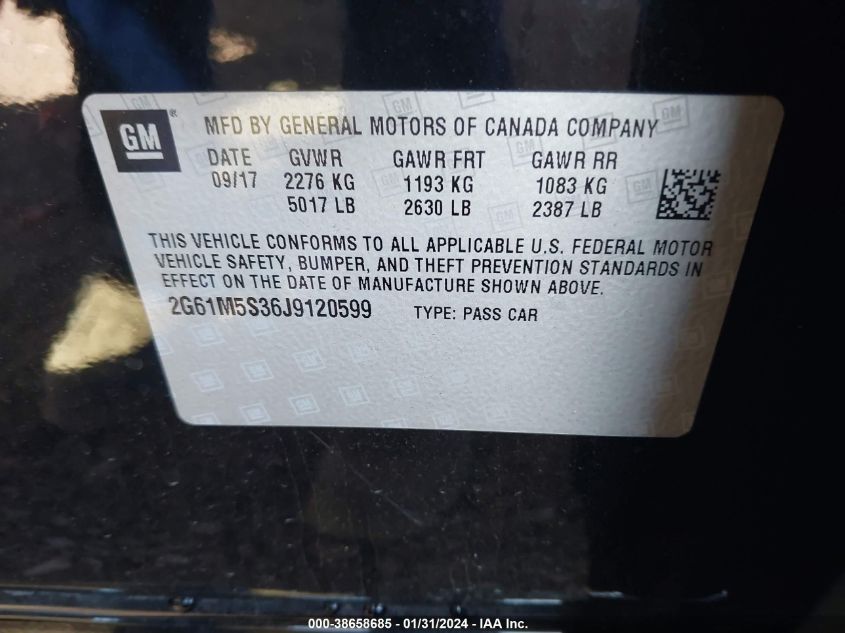 2018 CADILLAC XTS LUXURY - 2G61M5S36J9120599