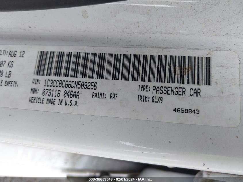 2013 CHRYSLER 200 LIMITED - 1C3CCBCG6DN509256