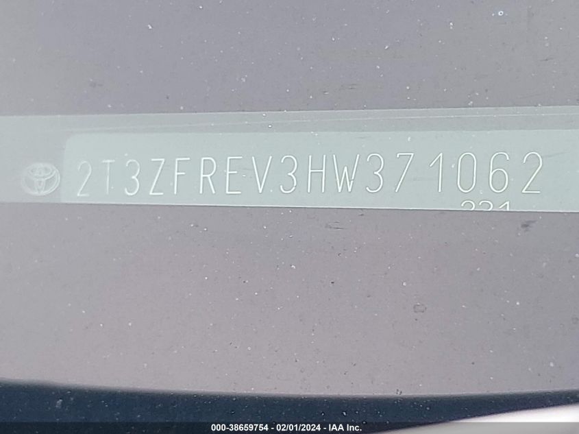 2017 TOYOTA RAV4 LE - 2T3ZFREV3HW371062