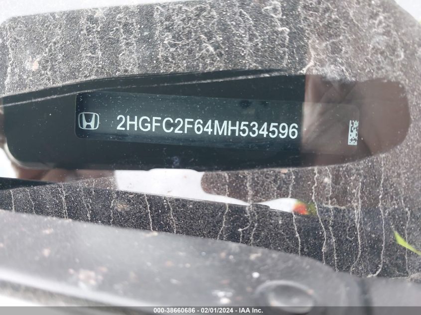 2021 HONDA CIVIC LX - 2HGFC2F64MH534596