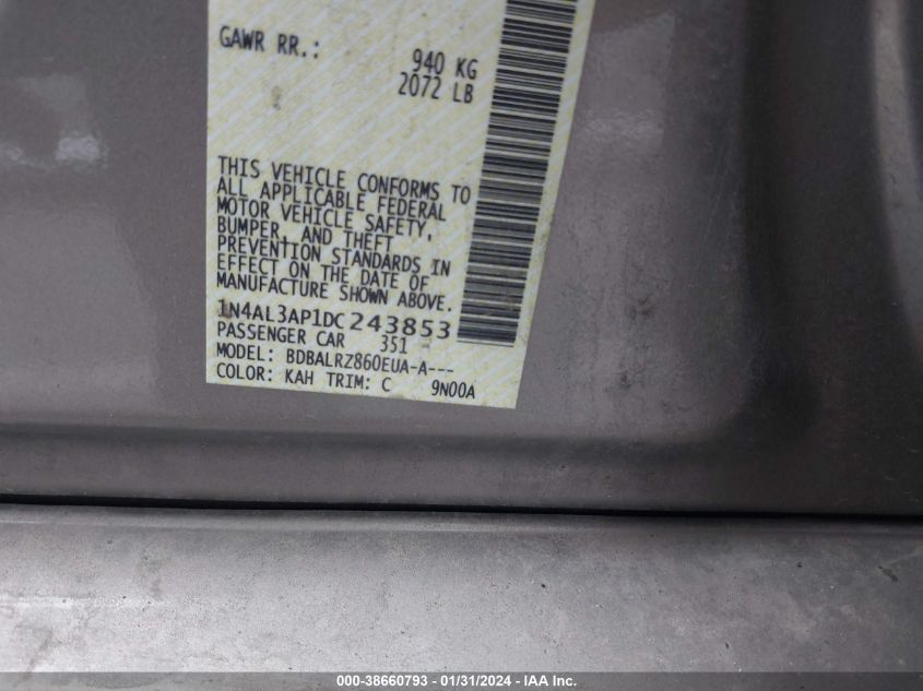 2013 NISSAN ALTIMA 2.5 S - 1N4AL3AP1DC243853