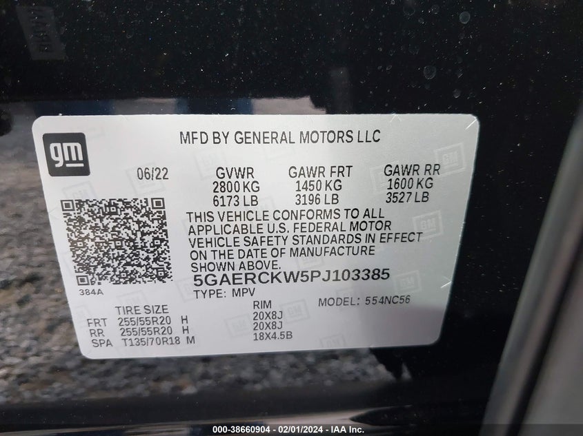 VIN 5GAERCKW5PJ103385 2023 BUICK ENCLAVE PREMIUM