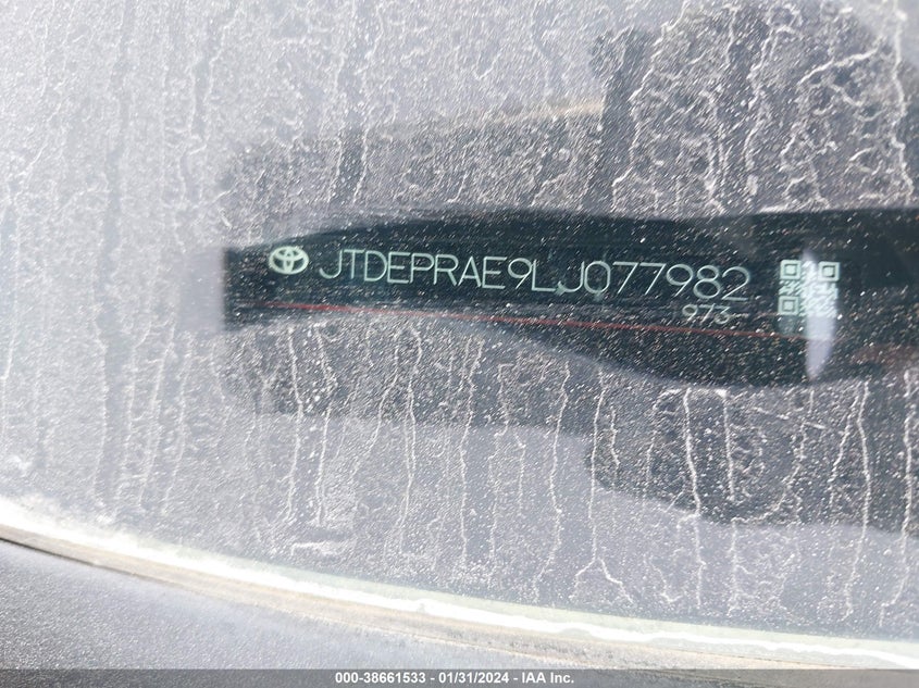 VIN JTDEPRAE9LJ077982 2020 TOYOTA COROLLA LE