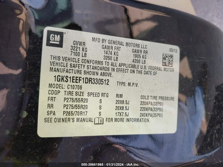 2013 GMC YUKON DENALI - 1GKS1EEF1DR330512