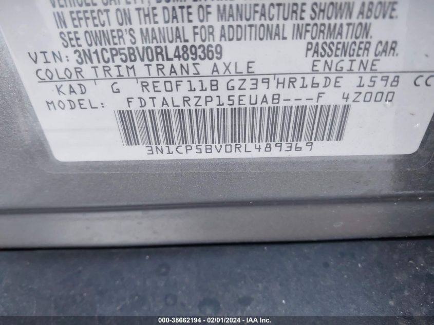 2024 NISSAN KICKS S - 3N1CP5BV0RL489369