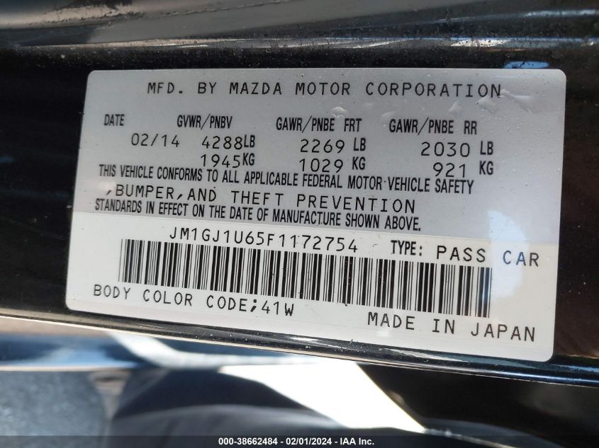 2015 MAZDA MAZDA6 I SPORT - JM1GJ1U65F1172754