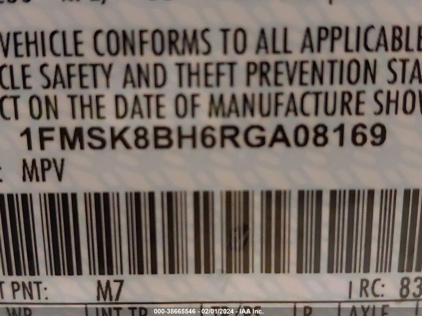 2024 FORD EXPLORER - 1FMSK8BH6RGA08169