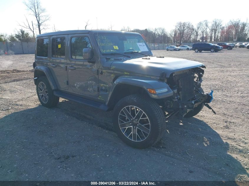 Lot #2541526691 2022 JEEP WRANGLER 4XE UNLIMITED HIGH ALTITUDE 4X4 salvage car