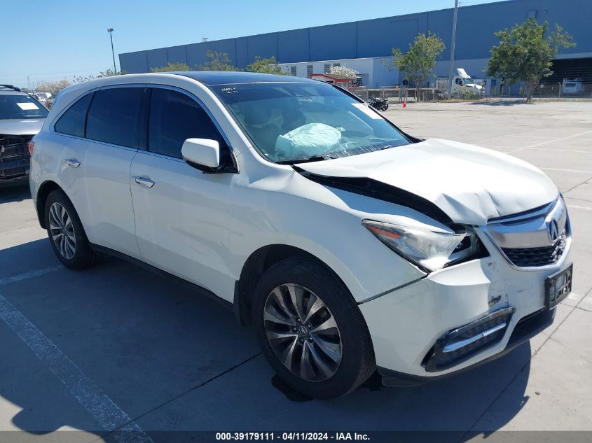 Lot #2539241572 2014 ACURA MDX TECHNOLOGY PACKAGE salvage car