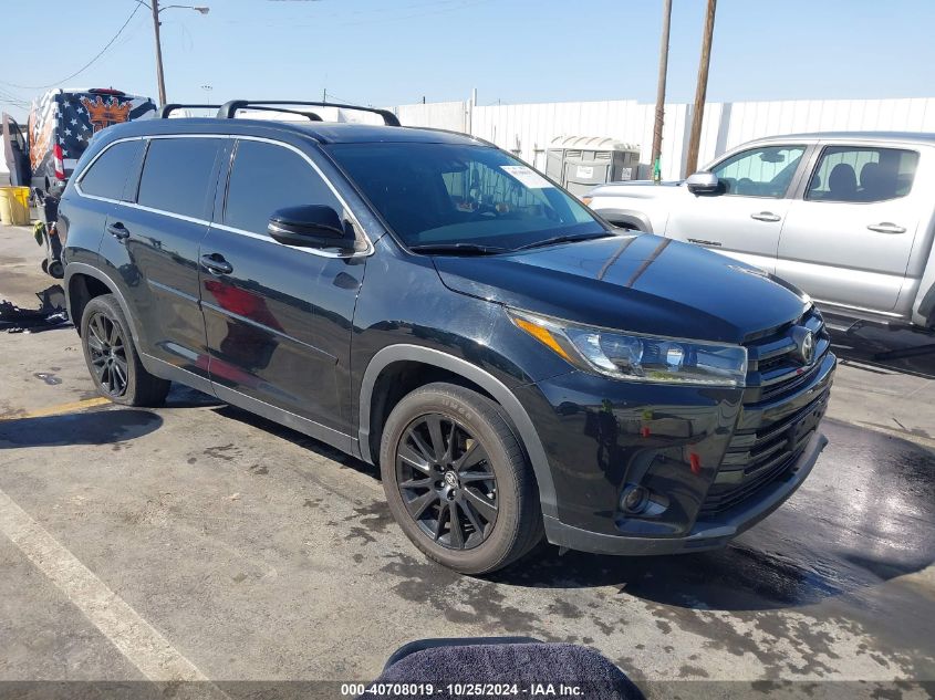 2019 TOYOTA HIGHLANDER SE #3031250604