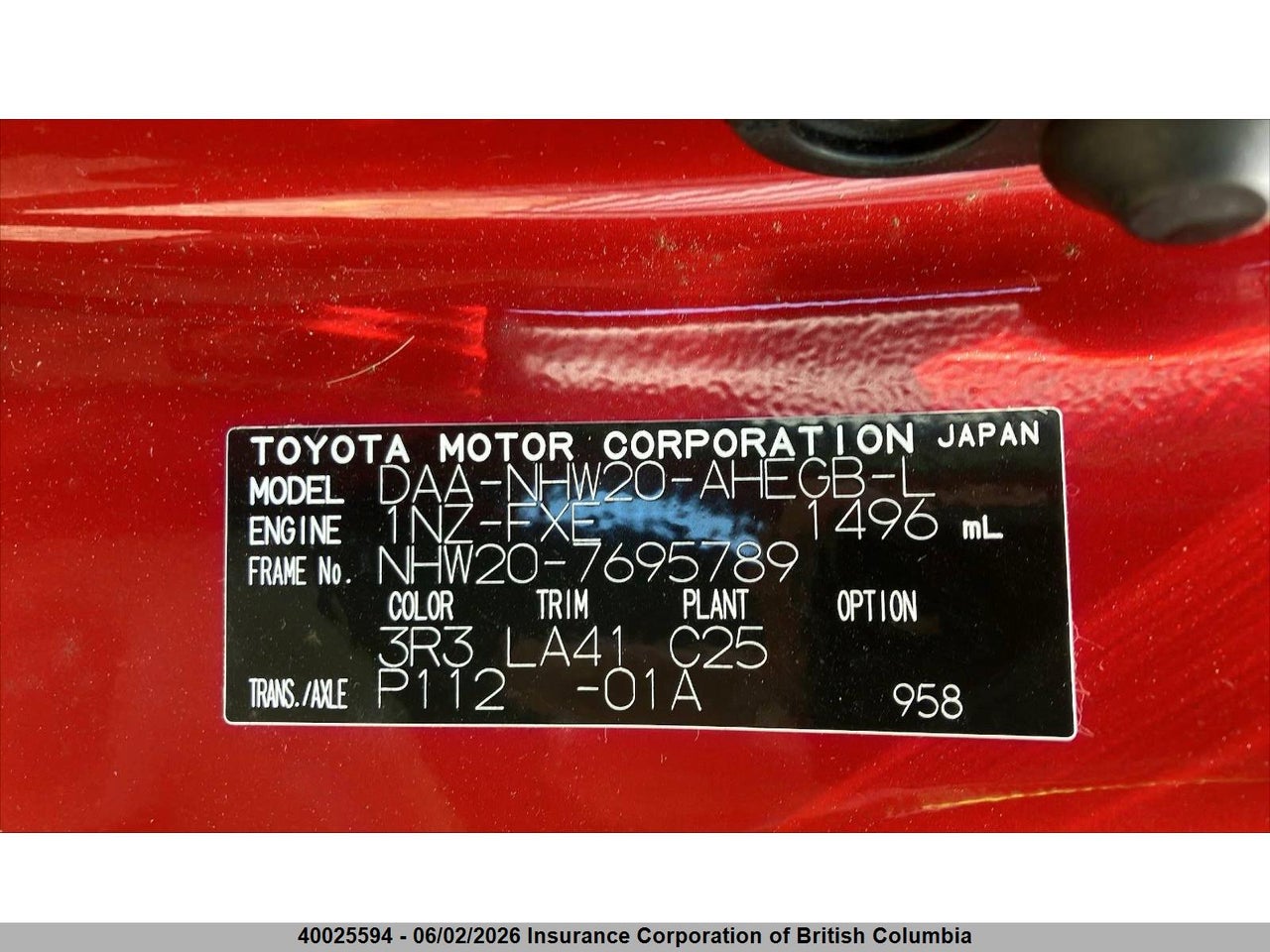 NHW207****** · 2007 TOYOTA PRIUS · 1/12