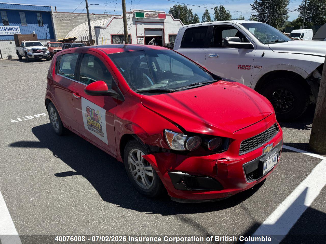1G1JC6EH1C4202459 · 2012 CHEVROLET SONIC