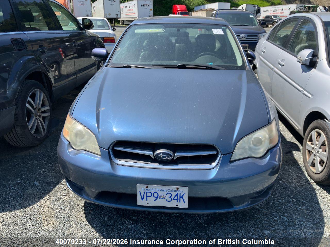 4S3BL616967215415 · 2006 SUBARU LEGACY 2.5I