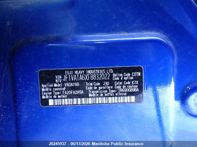 JF1VA1A6XF8832022 · 2015 SUBARU IMPREZA WRX