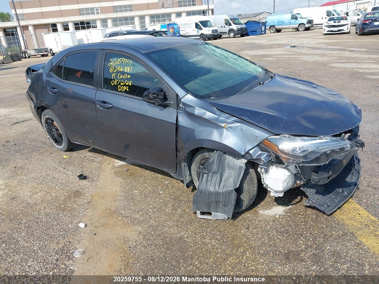 2T1BURHE1KC244881 · 2019 TOYOTA COROLLA CE