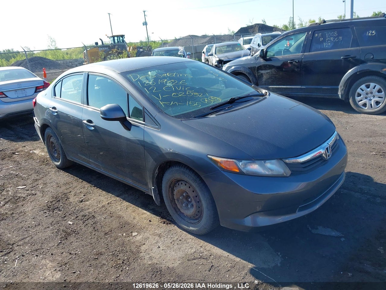 2HGFB2E44CH****** · 2012 HONDA CIVIC LX · 1/12