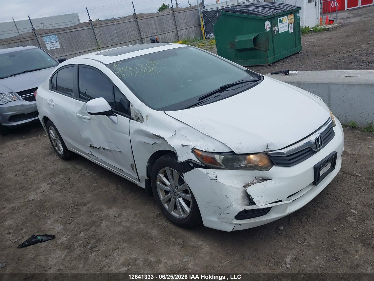 2HGFB2F5XCH108775 · 2012 HONDA CIVIC EX