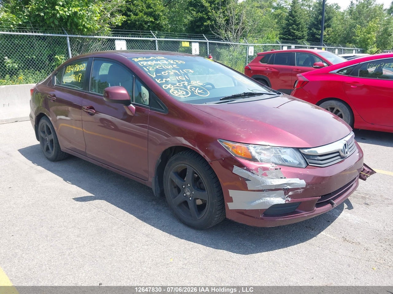 2HGFB2F5XCH039117 · 2012 HONDA CIVIC EX