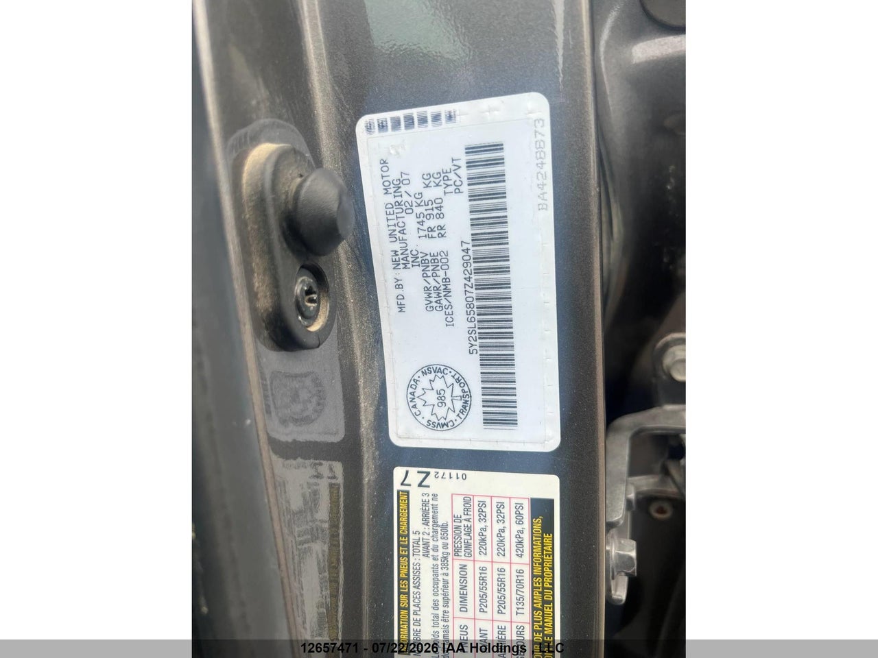5Y2SL65807Z429047 · 2007 PONTIAC VIBE