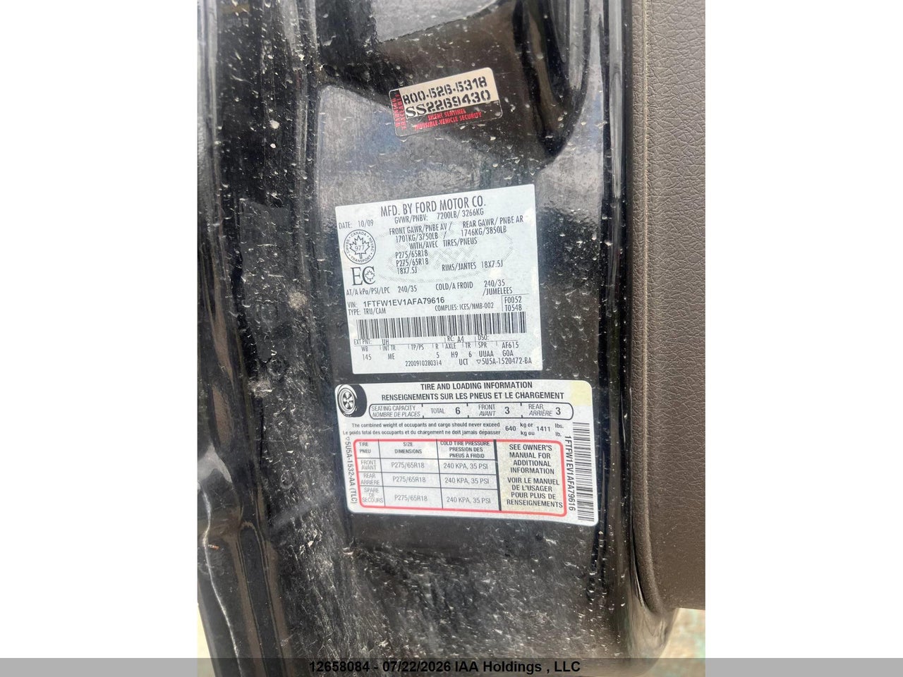 1FTFW1EV1AFA79616 · 2010 FORD F150 SUPERCREW