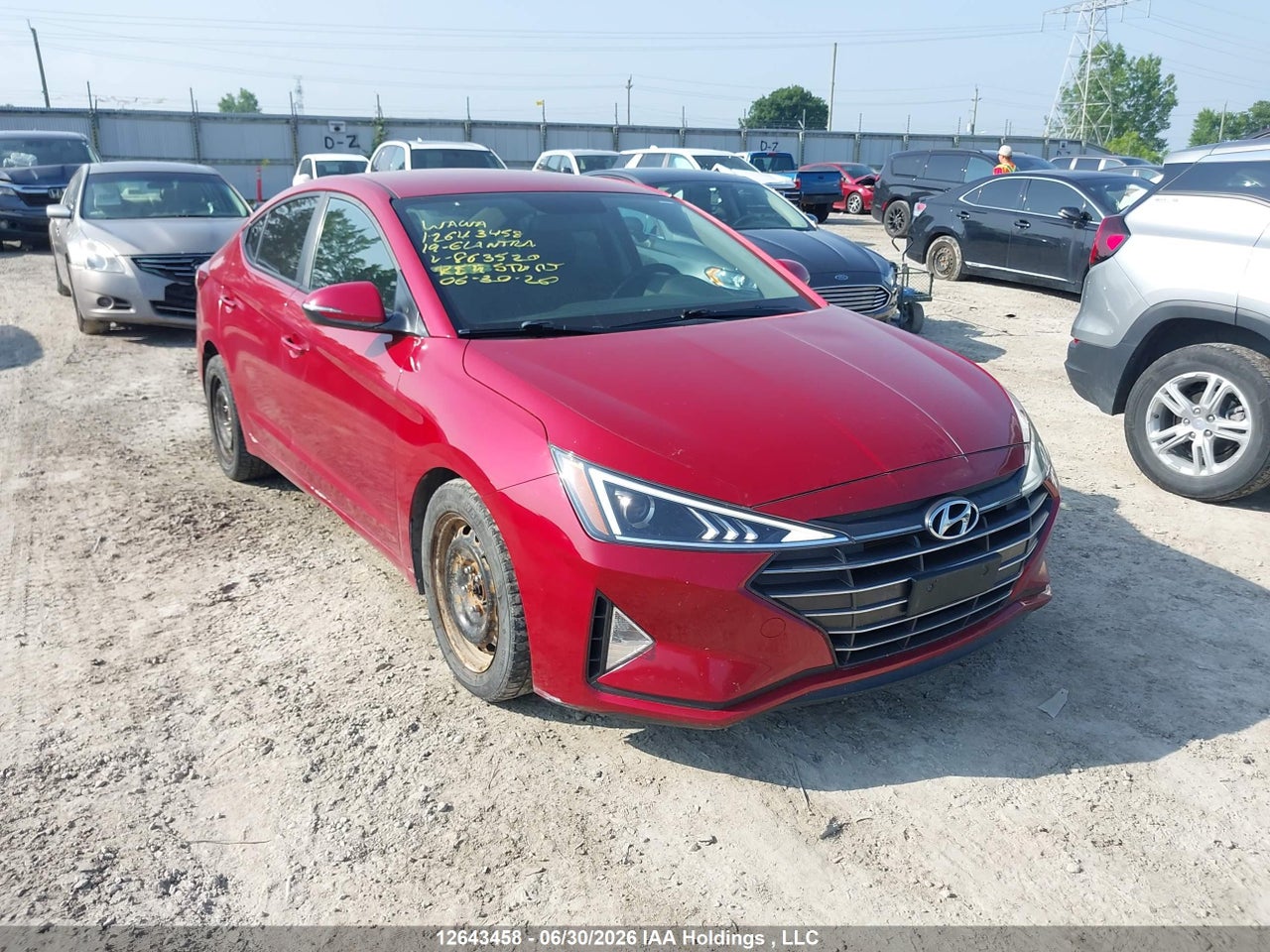 KMHD84LF9KU863520 · 2019 HYUNDAI ELANTRA PREFERRED