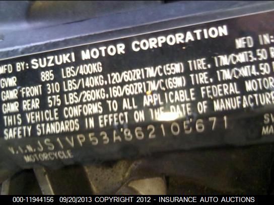 2006 SUZUKI SV650 JS1VP53A862105671
