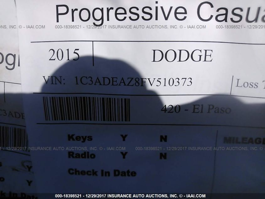 2015 DODGE VIPER SRT 1C3ADEAZ8FV510373