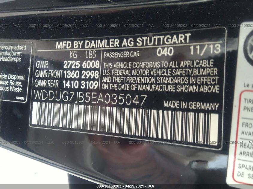2014 MERCEDES-BENZ S 63 AMG 4MATIC WDDUG7JB5EA035047