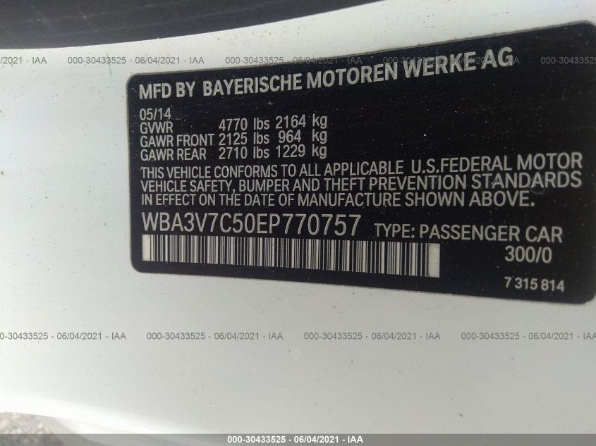 2014 BMW 428I WBA3V7C50EP770757