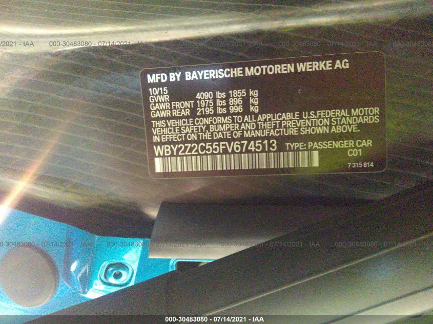2015 BMW I8 WBY2Z2C55FV674513