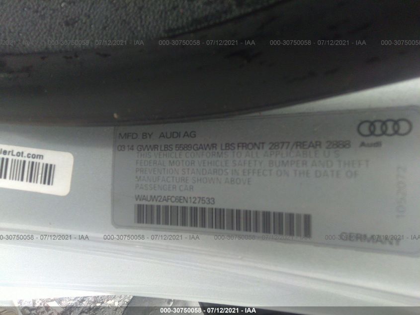 2014 AUDI S7 PRESTIGE WAUW2AFC6EN127533