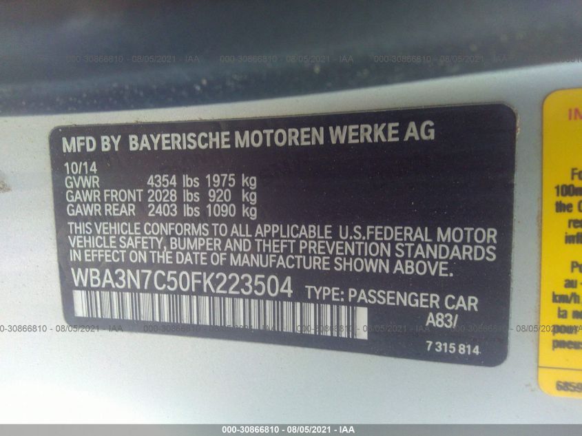 2015 BMW 428I WBA3N7C50FK223504