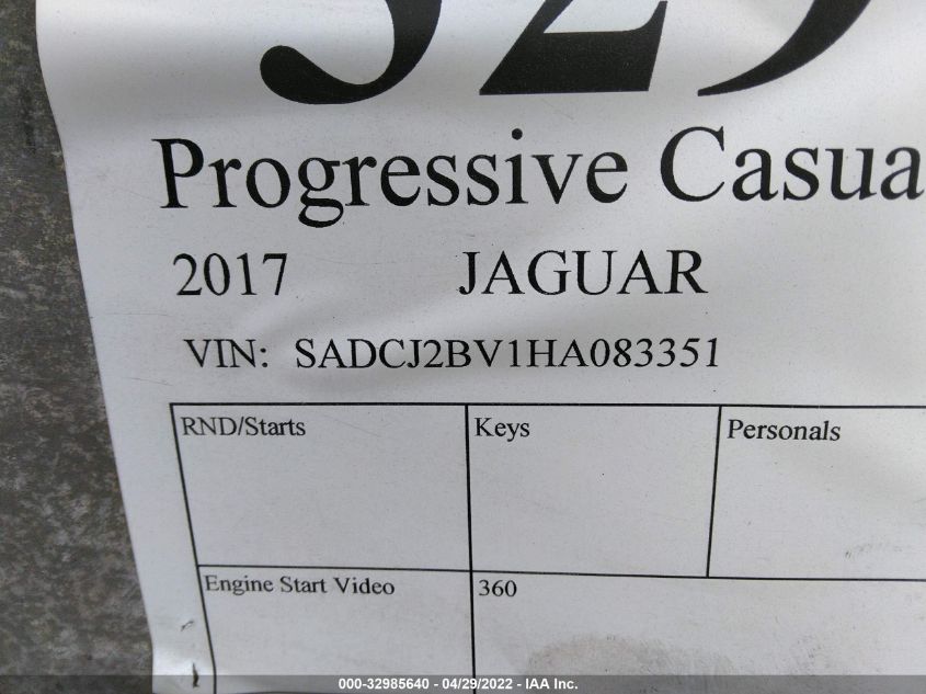 2017 JAGUAR F-PACE 35T PREMIUM SADCJ2BV1HA083351