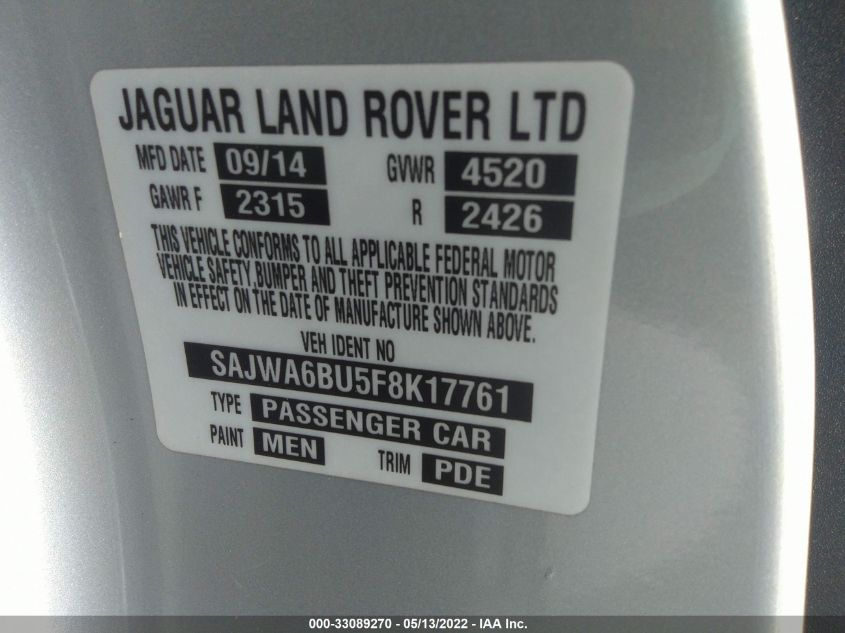 2015 JAGUAR F-TYPE V6 S SAJWA6BU5F8K17761