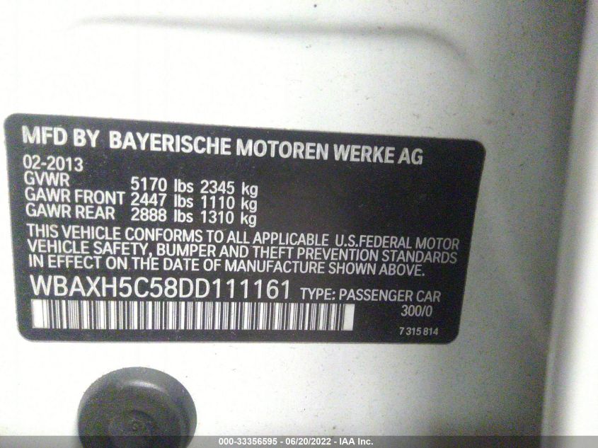 2013 BMW 528I XDRIVE WBAXH5C58DD111161