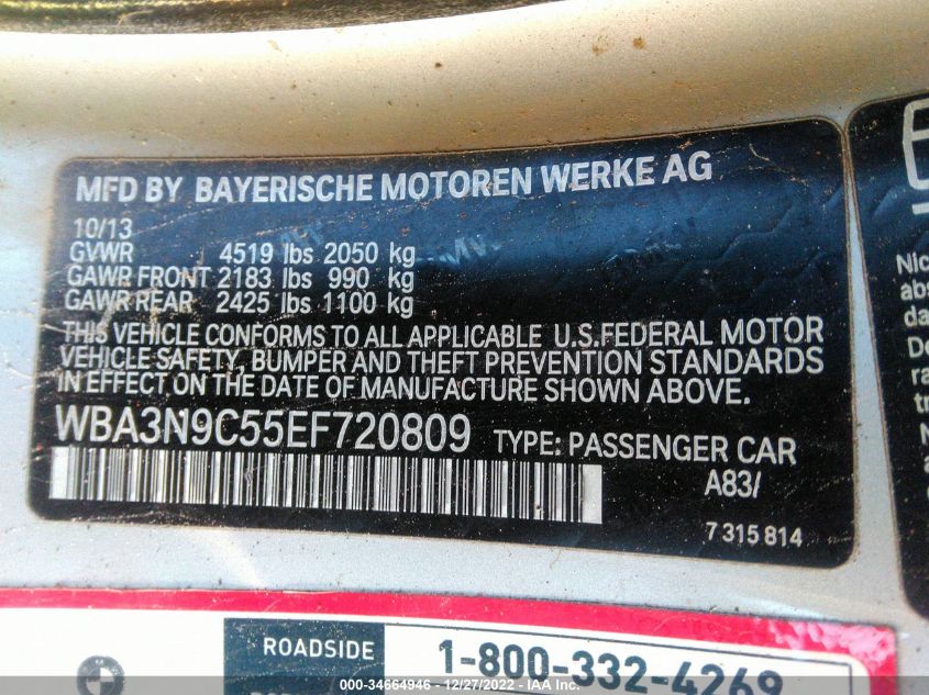 2014 BMW 428I XDRIVE WBA3N9C55EF720809