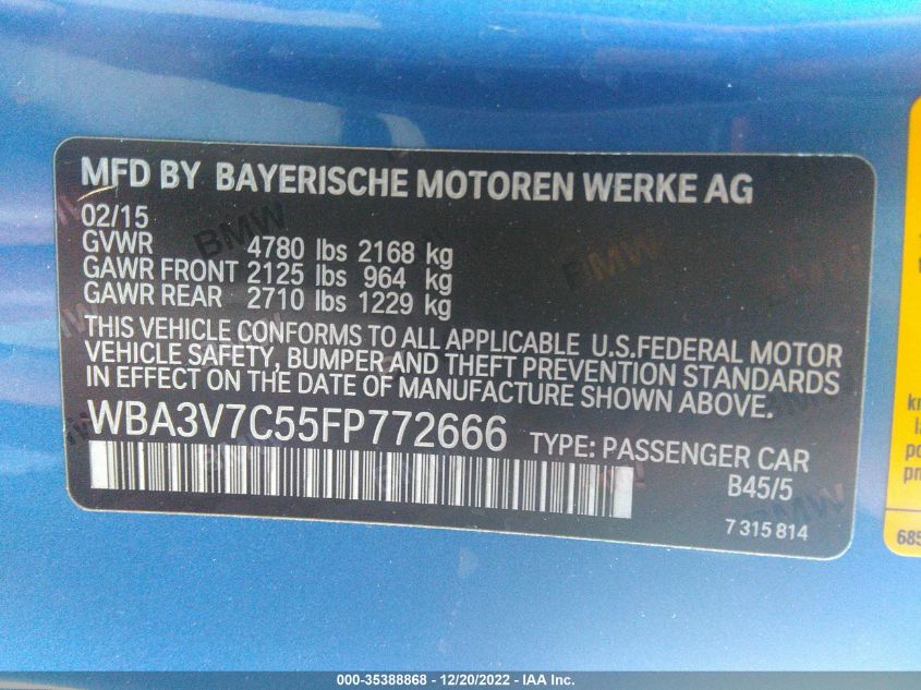 2015 BMW 4 SERIES 428I - WBA3V7C55FP772666