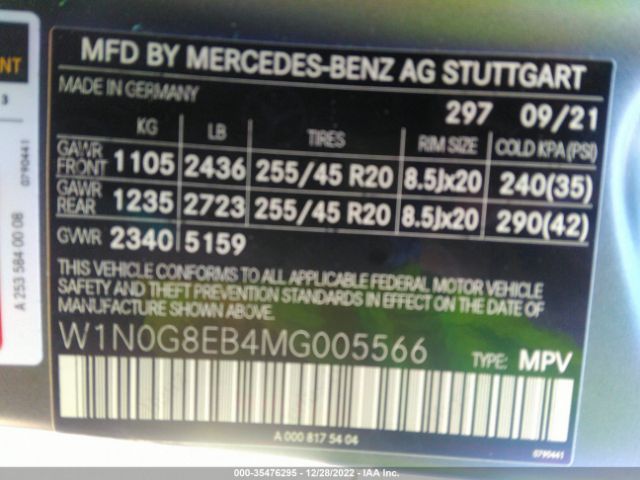 Mercedes-Benz Glc Glc 300 2021 W1N0G8EB4MG005566 Thumbnail 9