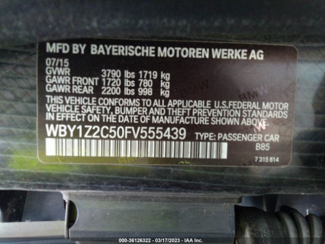BMW I3 2015 WBY1Z2C50FV555439 Thumbnail 9