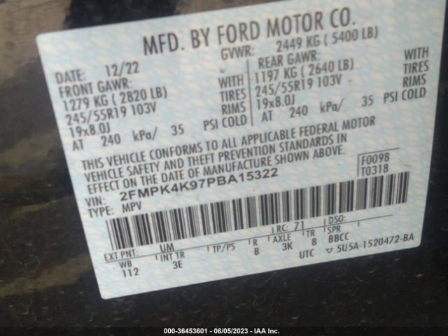 Ford Edge Titanium 2023 2FMPK4K97PBA15322 Image 10
