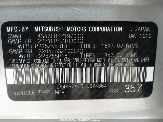 Mitsubishi Outlander Sport Es 2.0/se 2.0 2020 JA4AR3AU5LU024864 Image 11