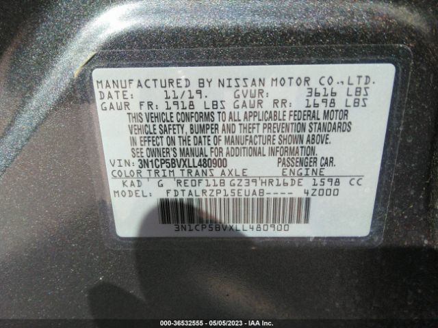 Nissan KICKS S 2020 3N1CP5BVXLL480900 Image 9