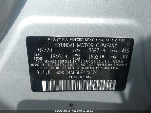 Hyundai ACCENT SE 2020 3KPC24A65LE122270 Image 9