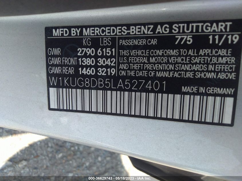 2020 MERCEDES-BENZ S 560 W1KUG8DB5LA527401